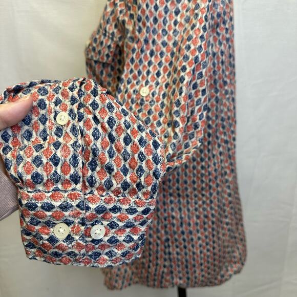 Lauren Jeans Co. Ralph Lauren Vintage Geometric Print Button-Up Shirt - Size M - Picture 5 of 12